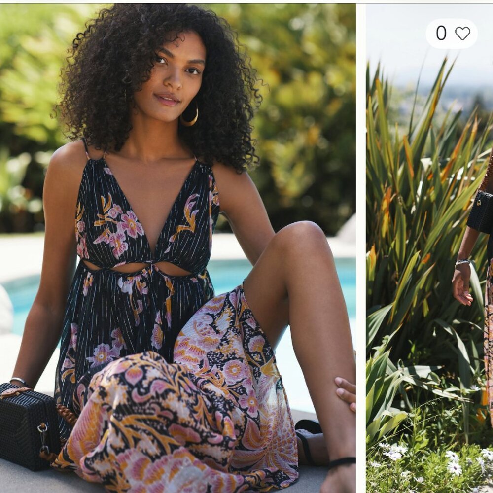 Anthropologie Sheer Cut-Out Maxi Dress - Picture 3 of 14